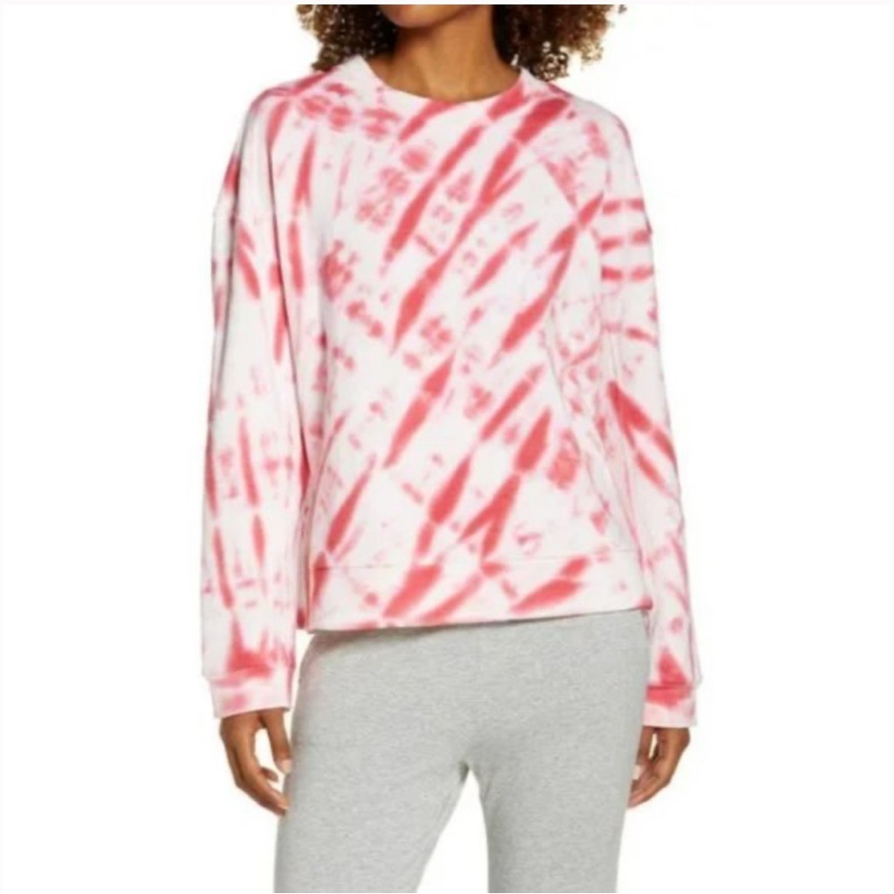NWT Zella Coastal Sweater in Pink Paradise Tie-Dye